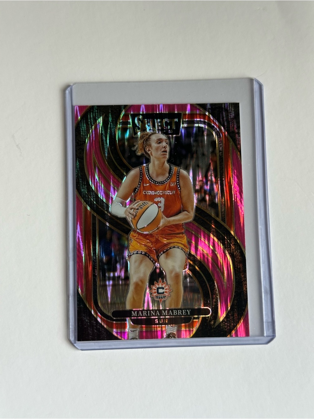 Panini Marina Mabrey Holographic Pink & Orange Basketball Card